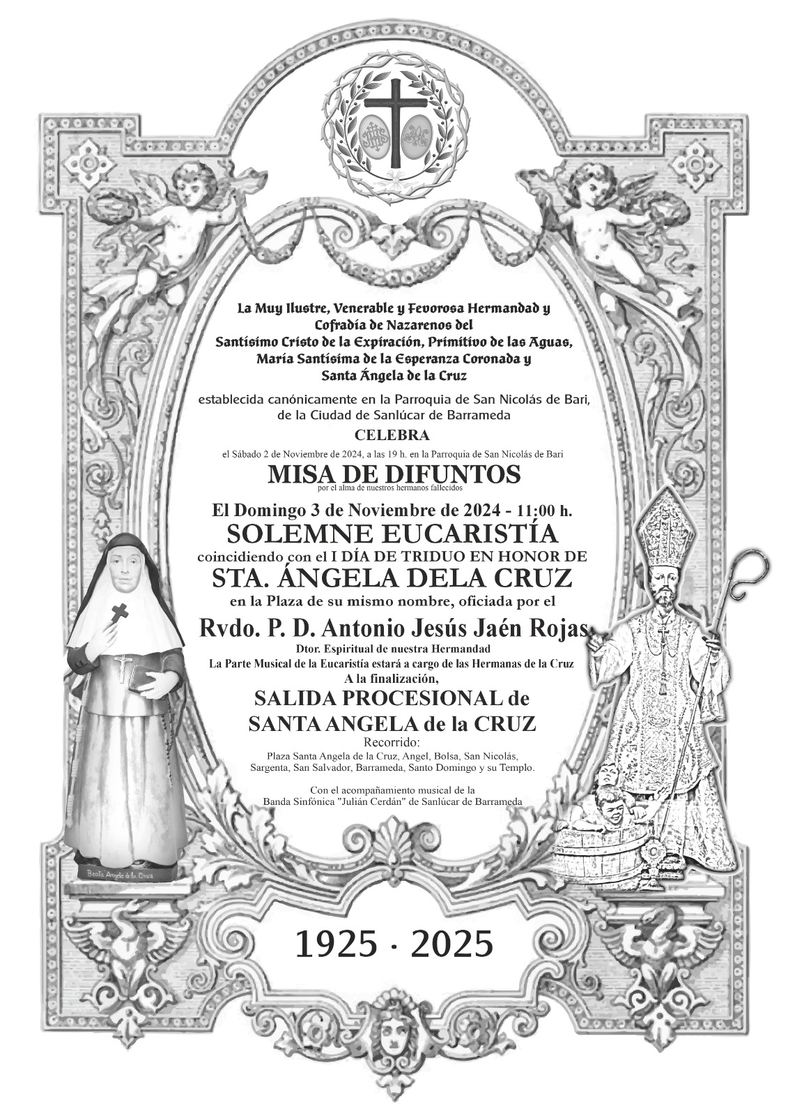 ACTOS EN HONOR DE NUESTRA TITULAR, SANTA ANGELA DE LA CRUZ